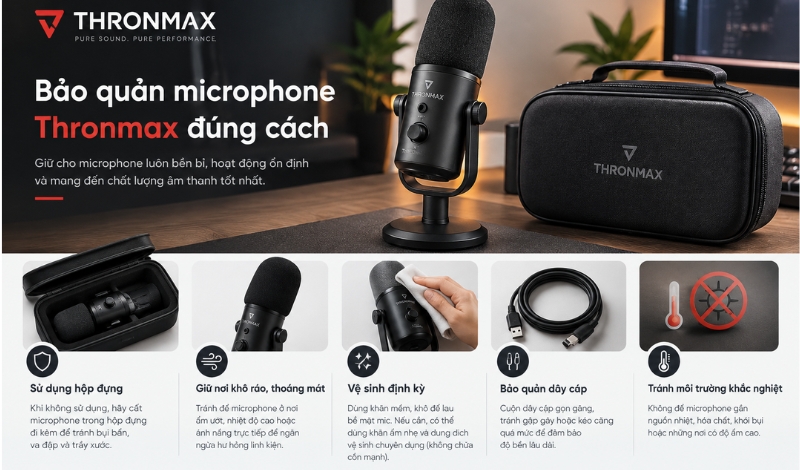 Cách bảo quản Microphone Thronmax đúng cách